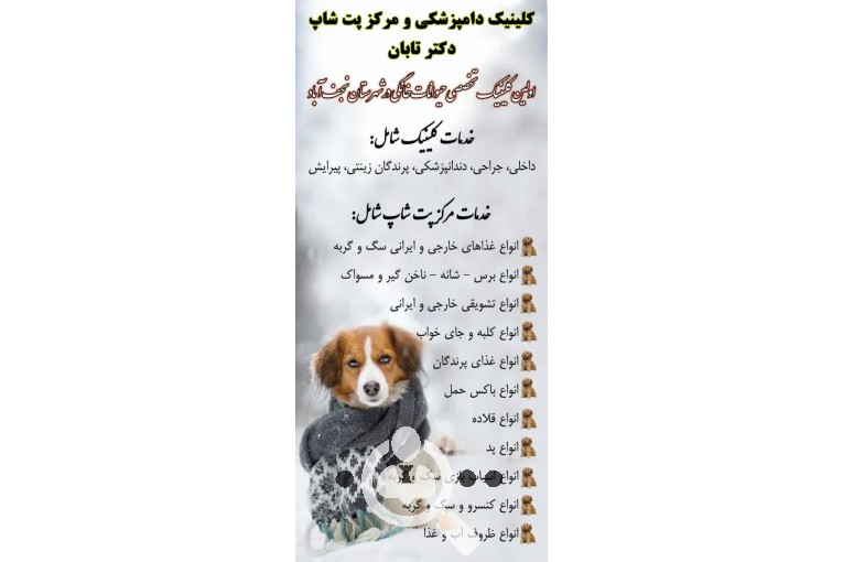 کلینیک حیوانات خانگی تابان در نجف آباد
